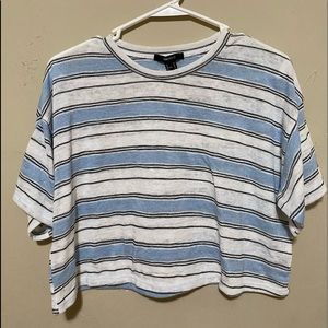 White/Blue Crop Top